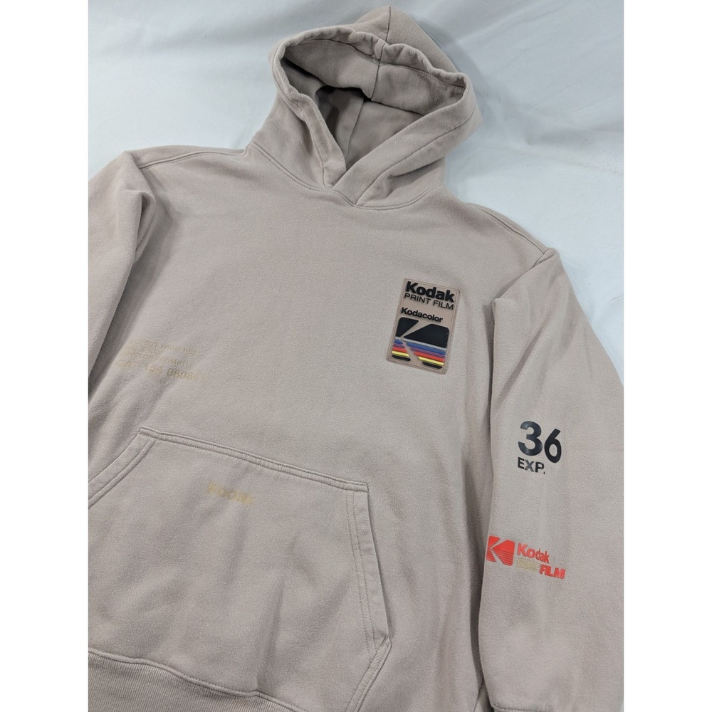H&M Kodak Print Film Pullover Hoodie Men's Small Sand Beige Graphic Classic